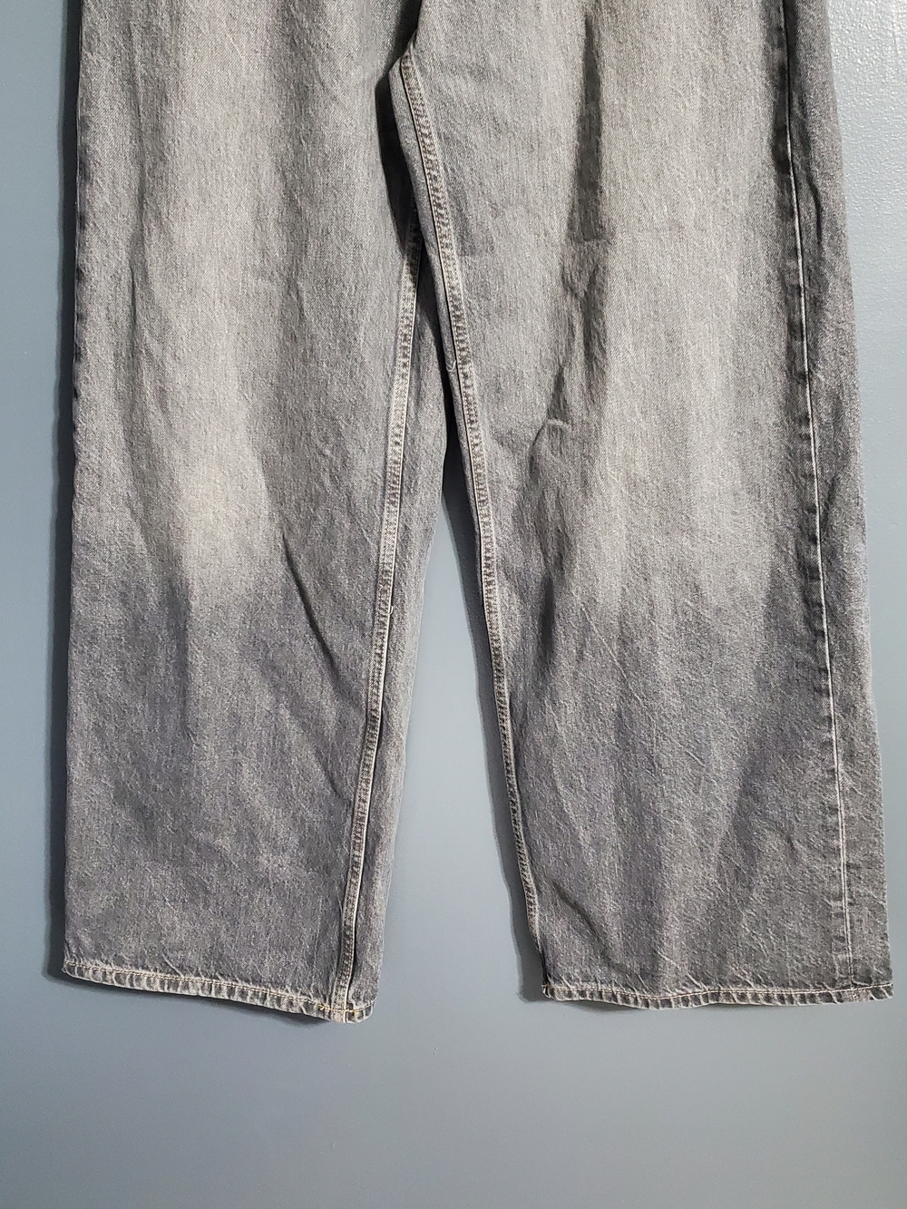 NWT Zara Light Gray Crossed Waist Wide Leg Jeans Women's Size 10 - Picture 3 of 10
